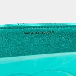 مملوكة مسبقًا حقيبة كتف سلسلة شانيل ماتيلاسي كوكو مارك جلد أزرق تركواز