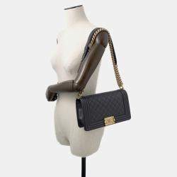 Pre Owned Chanel Chain Shoulder Bag With Coco Mark Boy