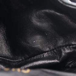 Pre Owned Chanel Matelasse Backpack Bag In Lambskin Leather Black