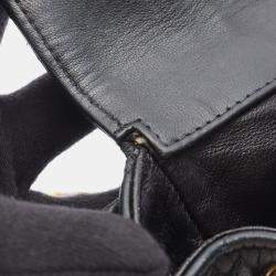 Pre Owned Chanel Matelasse Backpack Bag In Lambskin Leather Black