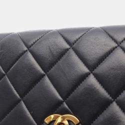Pre Owned Chanel Matelasse Backpack Bag In Lambskin Leather Black