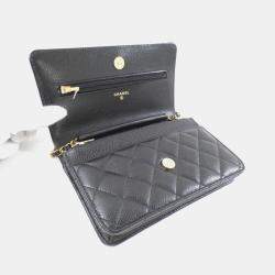 Pre Owned Chanel Timeless Classic Line Chain Wallet