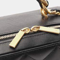 Pre Owned حقيبة كتف شانيل ماتيلسي جلد الخروف أسود