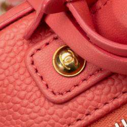 مملوكة مسبقًا Chanel Matelasse Coco Mark Cc Figurine Handbag Pink Caviar Skin