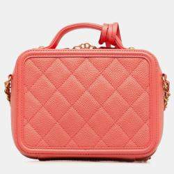 مملوكة مسبقًا Chanel Matelasse Coco Mark Cc Figurine Handbag Pink Caviar Skin