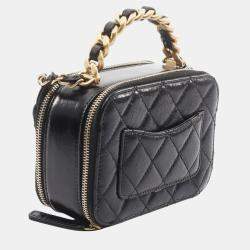 مملوكة مسبقًا Chanel Matelasse Shoulder Bag Leather Black