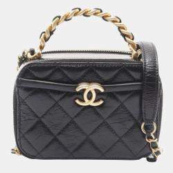 مملوكة مسبقًا Chanel Matelasse Shoulder Bag Leather Black