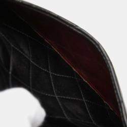 Pre Owned Chanel Coco Mark Matelasse 25 Double Flap Chain Shoulder Bag In Black Lambskin