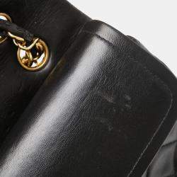 Pre Owned Chanel Coco Mark Matelasse 25 Double Flap Chain Shoulder Bag In Black Lambskin
