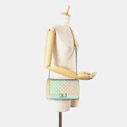 Pre Owned Chanel Boy Chanel Coco Mark Chain Shoulder Bag In Multicolored Caviar Skin