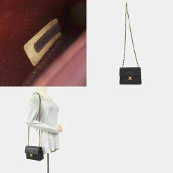 Pre Owned حقيبة كتف شانيل جلد حملان سوداء ذهبية