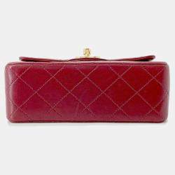 Pre Owned Chanel Chain Shoulder Bag Mini Matelasse Coco Mark Lambskin Mato