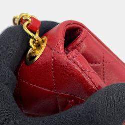 Pre Owned Chanel Chain Shoulder Bag Mini Matelasse Coco Mark Lambskin Mato