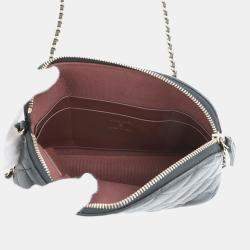 مملوكة مسبقًا حقيبة شانيل سلسلة الكتف كلاسيك ماتيللاسي جلد حبيبي أسود