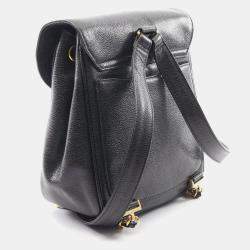 مملوكة مسبقًا Chanel Coco Mark Backpack Bag In Grained Calf Leather Black