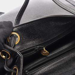 مملوكة مسبقًا Chanel Coco Mark Backpack Bag In Grained Calf Leather Black