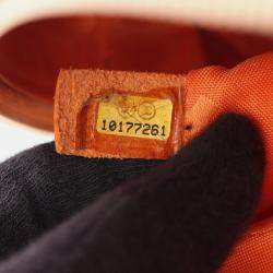 Pre Owned Chanel Cambon Mini Bowling Bag Handbag Leather Patent Beige