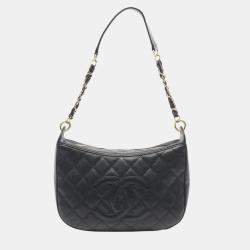 Pre Owned Chanel Matelasse Shoulder Bag In Caviar (Grained Calfskin) Black