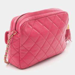 Pre Owned حقيبة كتف شانيل ماتيلسيه جلد حمل باللون الوردي