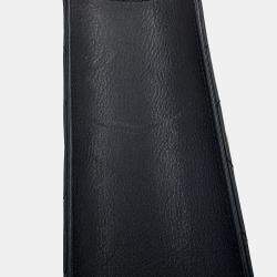 Pre Owned حقيبة كتف سلسلة شانيل غرز على شكل V جلد حملان سوداء