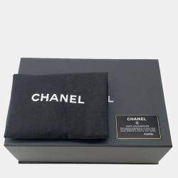 Pre Owned حقيبة كتف سلسلة شانيل غرز على شكل V جلد حملان سوداء