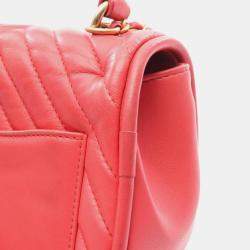 Pre Owned Chanel Chevron V-Stitch Lambskin Leather Shoulder Bag