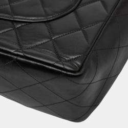 Pre Owned حقيبة كتف شانيل ديكا مطرز 30 كوكو مارك سلسلة جلد أسود