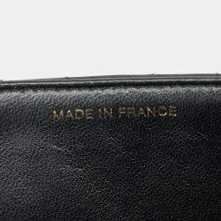 Pre Owned حقيبة كتف شانيل ديكا مطرز 30 كوكو مارك سلسلة جلد أسود