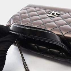 Pre Owned حقيبة شانيل سوداء جلد بمقبض علوي وحزام على الكتف ماتالاسيه