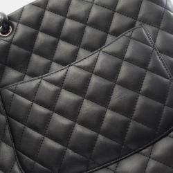 Pre Owned حقيبة يد توت شانيل كامبون متوسطة جلد سوداء وبيضاء