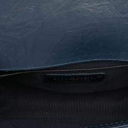 Pre Owned حقيبة شانية كتف سلسلة بوي مارك كوكو شفرون زرقاء جلد خروف