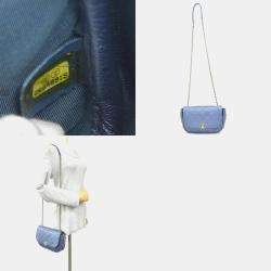 مملوكة مسبقًا Chanel Shoulder Bag Leather Metallic Blue And Gold