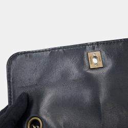 Pre Owned Chanel Chain Shoulder Bag Matelasse Coco Mark Wild Stitch Double Lambskin Black