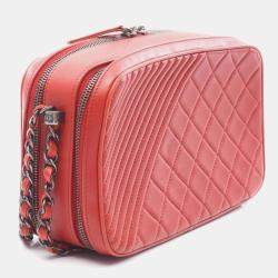 مملوكة مسبقًا Chanel Coco Boy Camera Bag Shoulder In Lambskin Bordeaux