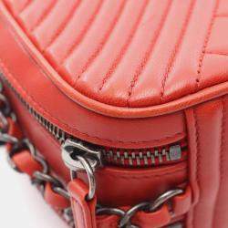 مملوكة مسبقًا Chanel Coco Boy Camera Bag Shoulder In Lambskin Bordeaux