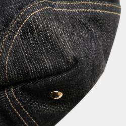 مملوكة مسبقًا Chanel Sparkling Denim Coco Mark Handbag Indigo Blue