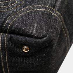 مملوكة مسبقًا Chanel Sparkling Denim Coco Mark Handbag Indigo Blue