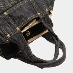 مملوكة مسبقًا Chanel Sparkling Denim Coco Mark Handbag Indigo Blue