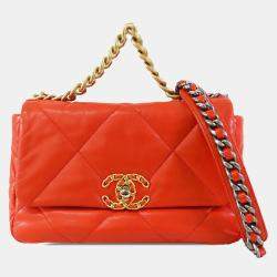 مملوكة مسبقًا Chanel Orange Medium Lambskin 19 Flap