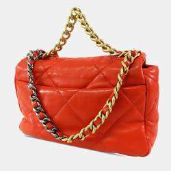 مملوكة مسبقًا Chanel Orange Medium Lambskin 19 Flap