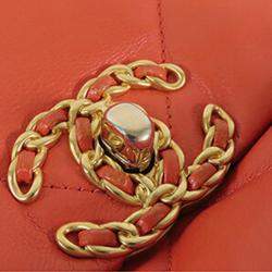 مملوكة مسبقًا Chanel Orange Medium Lambskin 19 Flap