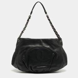 Pre Owned حقيبة شانيل كاجوال هوبو جلد مبطن أسود سلسلة