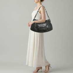 Pre Owned حقيبة شانيل كاجوال هوبو جلد مبطن أسود سلسلة