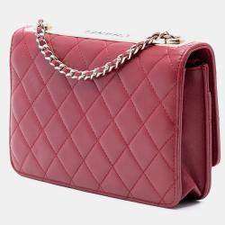 مملوكة مسبقًا Chanel Red Lambskin Trendy CC Wallet On Chain