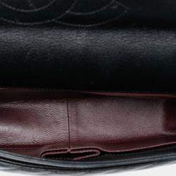 مملوكة مسبقًا حقيبة شانيل متوسطة سوداء جلد الماعز مبطنة موربة