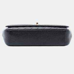 مملوكة مسبقًا حقيبة شانيل متوسطة سوداء جلد الماعز مبطنة موربة