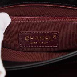 Pre Owned Chanel Black CC Stitched Caviar and Suede Lady Coco Flap