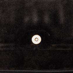 Pre Owned Chanel Black CC Stitched Caviar and Suede Lady Coco Flap