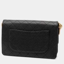 Pre Owned Chanel Black CC Stitched Caviar and Suede Lady Coco Flap