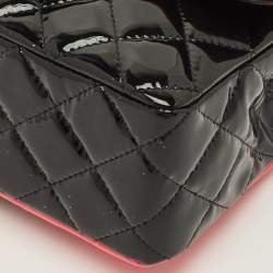 مملوكة مسبقًا Chanel Classic Single Flap Mini Black/Pink Quilted Patent Leather Bag